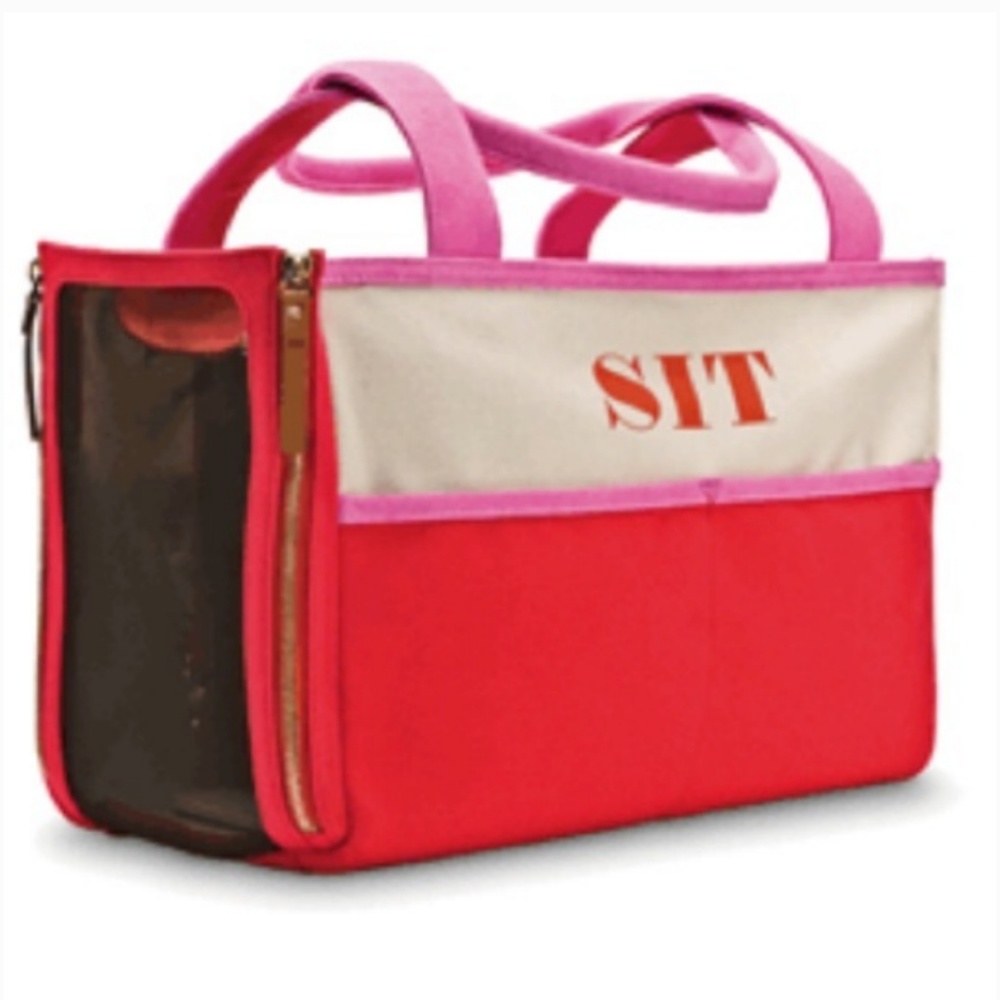 RARE kate spade fuchsia pink red small pet dog carrier bag